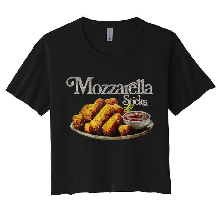 Mozzarella Sticks 90s Mozzarella Stick Lover Bread Crop Top