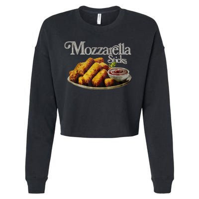 Mozzarella Sticks 90s Mozzarella Stick Lover Bread Cropped Pullover Crew