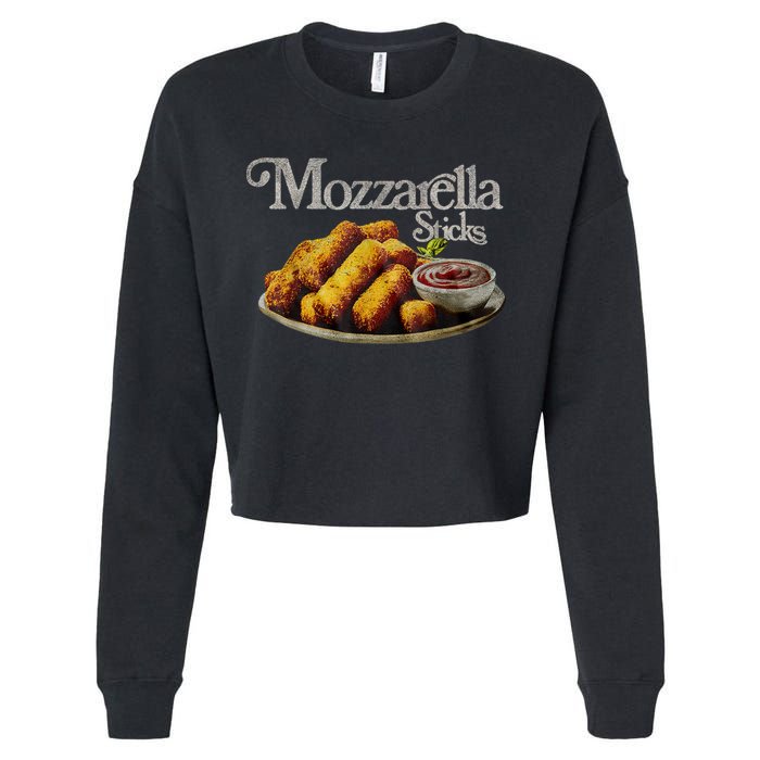 Mozzarella Sticks 90s Mozzarella Stick Lover Bread Cropped Pullover Crew