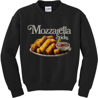 Mozzarella Sticks 90s Mozzarella Stick Lover Bread Kids Sweatshirt