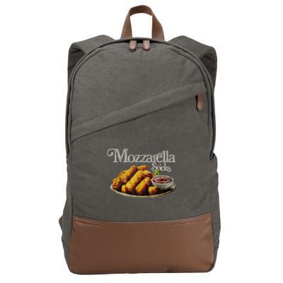 Mozzarella Sticks 90s Mozzarella Stick Lover Bread Cotton Canvas Backpack