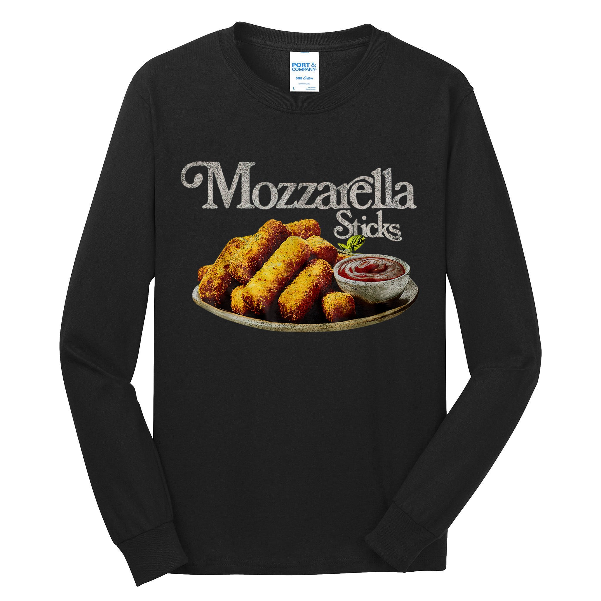 Mozzarella Sticks 90s Mozzarella Stick Lover Bread Tall Long Sleeve T-Shirt