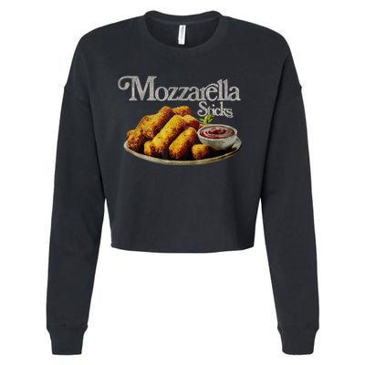 Mozzarella Sticks 90s Mozzarella Stick Lover Bread Cropped Pullover Crew