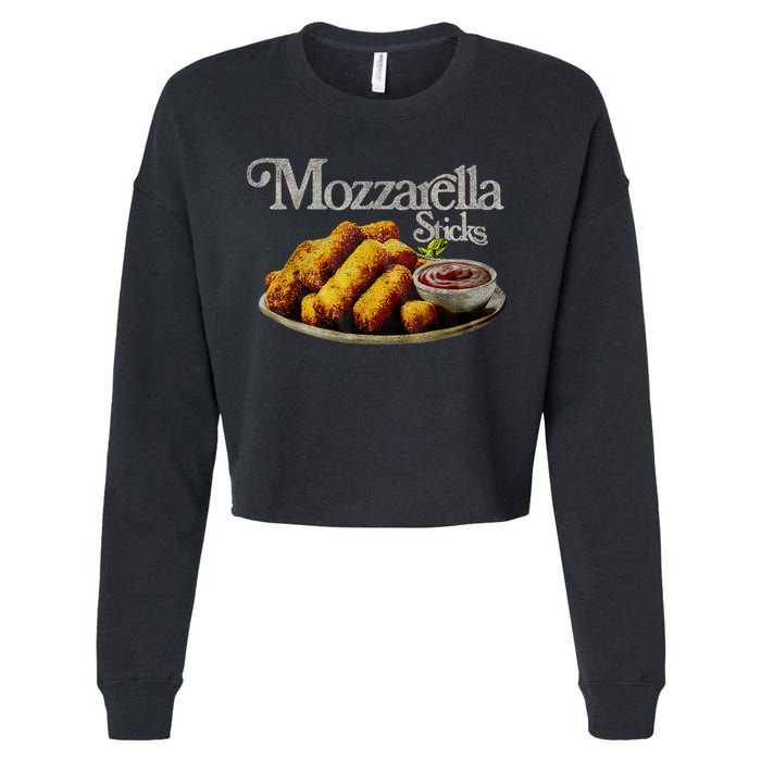 Mozzarella Sticks 90s Mozzarella Stick Lover Bread Cropped Pullover Crew