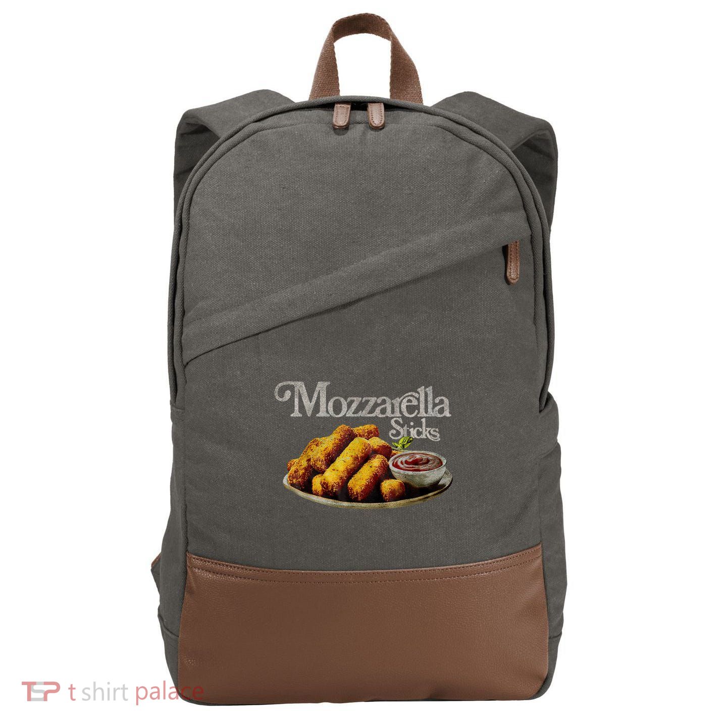 Mozzarella Sticks 90s Mozzarella Stick Lover Bread Cotton Canvas Backpack