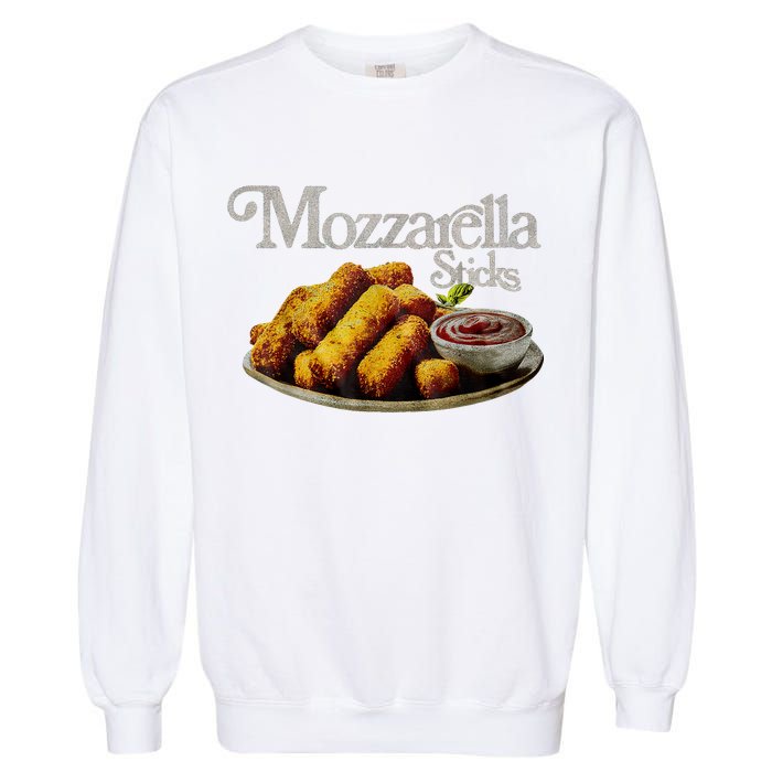 Mozzarella Sticks 90s Mozzarella Stick Lover Bread Garment-Dyed Sweatshirt