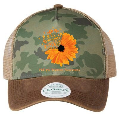 Multiple Sclerosis Awareness Ribbon Flower Ms Hope Fighter Gift Legacy Tie Dye Trucker Hat