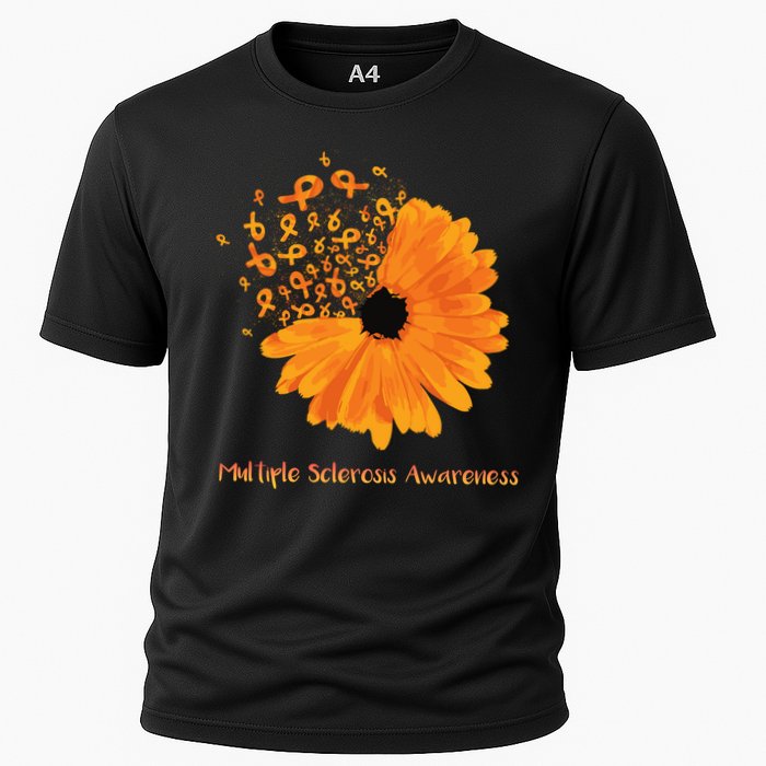 Multiple Sclerosis Awareness Ribbon Flower Ms Hope Fighter Gift Cooling Performance Crew T-Shirt