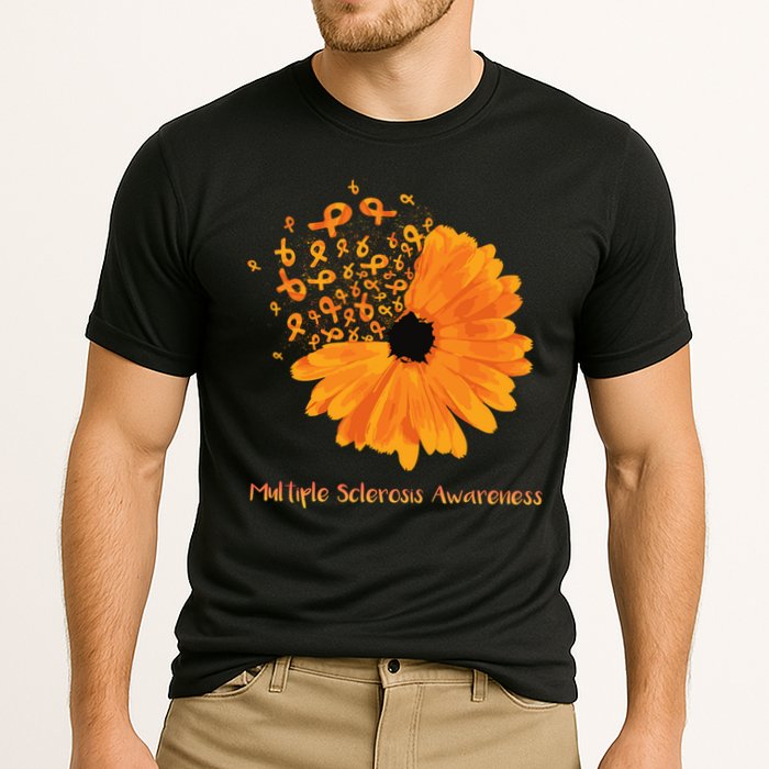 Multiple Sclerosis Awareness Ribbon Flower Ms Hope Fighter Gift Cooling Performance Crew T-Shirt
