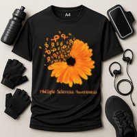 Multiple Sclerosis Awareness Ribbon Flower Ms Hope Fighter Gift Cooling Performance Crew T-Shirt