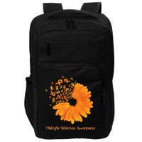 Multiple Sclerosis Awareness Ribbon Flower Ms Hope Fighter Gift Impact Tech Backpack