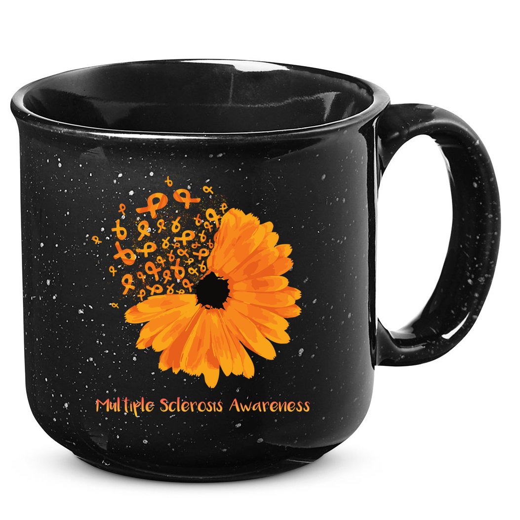 Multiple Sclerosis Awareness Ribbon Flower Ms Hope Fighter Gift 15oz Campfire Ceramic Mug