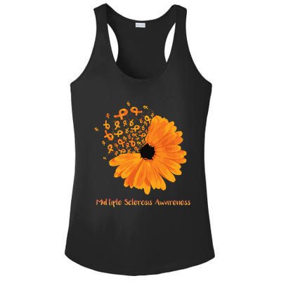 Multiple Sclerosis Awareness Ribbon Flower Ms Hope Fighter Gift Ladies PosiCharge Competitor Racerback Tank