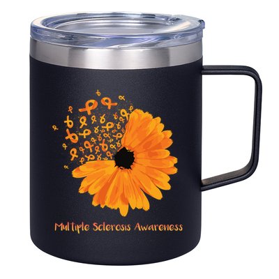 Multiple Sclerosis Awareness Ribbon Flower Ms Hope Fighter Gift 12oz Stainless Steel Coffee Mug