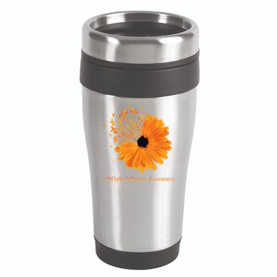 Multiple Sclerosis Awareness Ribbon Flower Ms Hope Fighter Gift 16oz Travel Tumbler