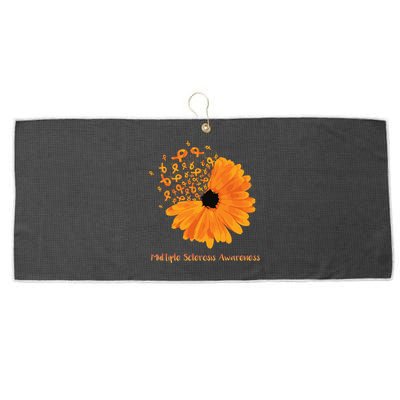Multiple Sclerosis Awareness Ribbon Flower Ms Hope Fighter Gift Large Microfiber Waffle Golf Towel
