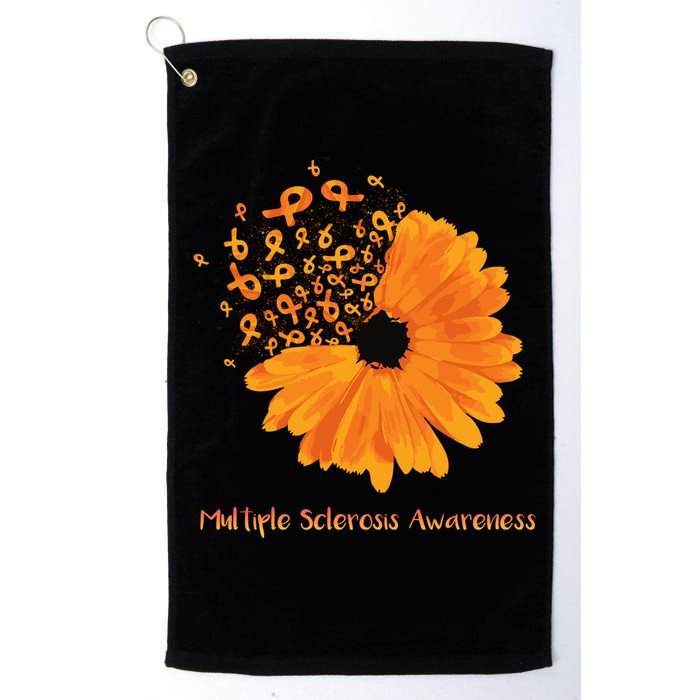 Multiple Sclerosis Awareness Ribbon Flower Ms Hope Fighter Gift Golf Towel