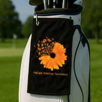 Multiple Sclerosis Awareness Ribbon Flower Ms Hope Fighter Gift Golf Towel