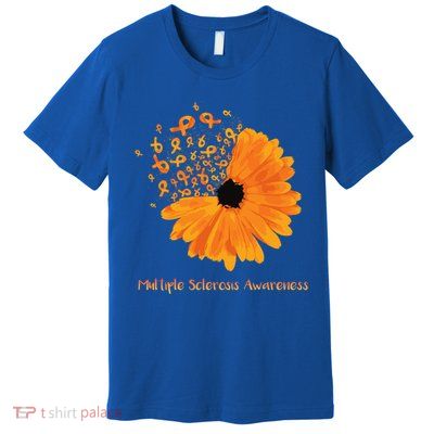 Multiple Sclerosis Awareness Ribbon Flower Ms Hope Fighter Gift Premium T-Shirt