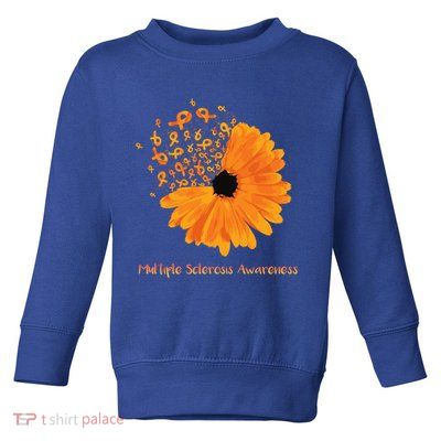 Multiple Sclerosis Awareness Ribbon Flower Ms Hope Fighter Gift Toddler Sweatshirt