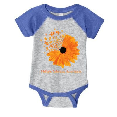 Multiple Sclerosis Awareness Ribbon Flower Ms Hope Fighter Gift Infant Baby Jersey Bodysuit