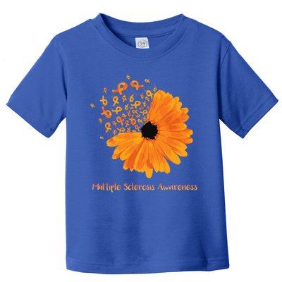 Multiple Sclerosis Awareness Ribbon Flower Ms Hope Fighter Gift Toddler T-Shirt