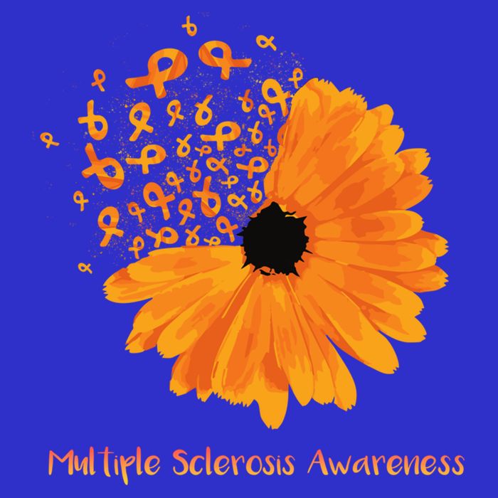 Multiple Sclerosis Awareness Ribbon Flower Ms Hope Fighter Gift Short Acrylic Beanie
