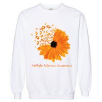 Multiple Sclerosis Awareness Ribbon Flower Ms Hope Fighter Gift Garment-Dyed Sweatshirt