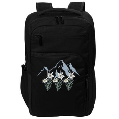 Mountains Switzerland Alps Edelweiss Basket Alpine Flower Gift Impact Tech Backpack