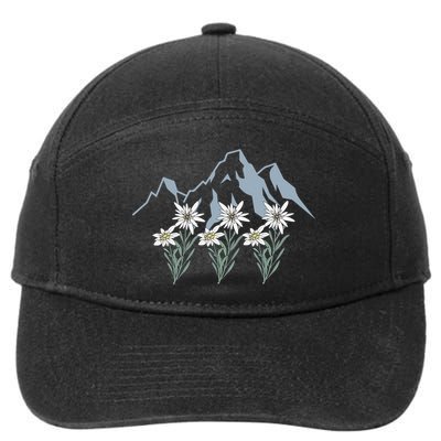 Mountains Switzerland Alps Edelweiss Basket Alpine Flower Gift 7-Panel Snapback Hat