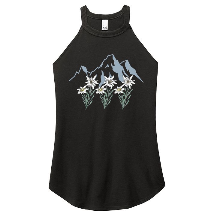 Mountains Switzerland Alps Edelweiss Basket Alpine Flower Gift Women's Perfect Tri Rocker Tank
