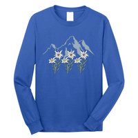 Mountains Switzerland Alps Edelweiss Basket Alpine Flower Gift Long Sleeve Shirt