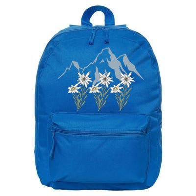 Mountains Switzerland Alps Edelweiss Basket Alpine Flower Gift 16 in Basic Backpack