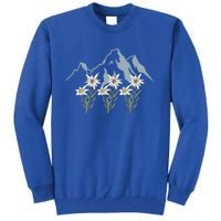 Mountains Switzerland Alps Edelweiss Basket Alpine Flower Gift Tall Sweatshirt