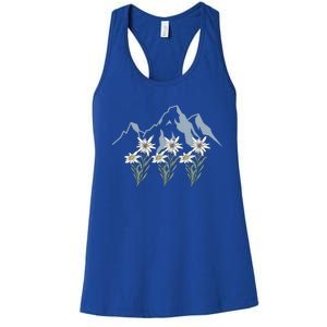 Mountains Switzerland Alps Edelweiss Basket Alpine Flower Gift Women's Racerback Tank