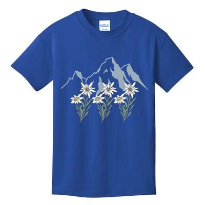 Mountains Switzerland Alps Edelweiss Basket Alpine Flower Gift Kids T-Shirt
