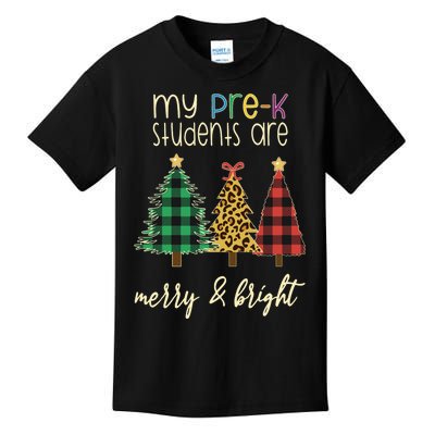 My Students Are Merry And Bright Pre K Teacher Christmas Long Sleeve Kids T-Shirt