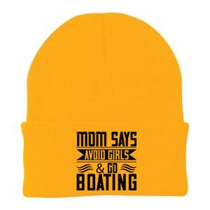 Mom Says Avoid And Go Boating Gift Funny Boating Lover Gift Knit Cap Winter Beanie