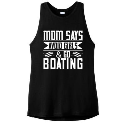 Mom Says Avoid And Go Boating Gift Funny Boating Lover Gift Ladies PosiCharge Tri-Blend Wicking Tank