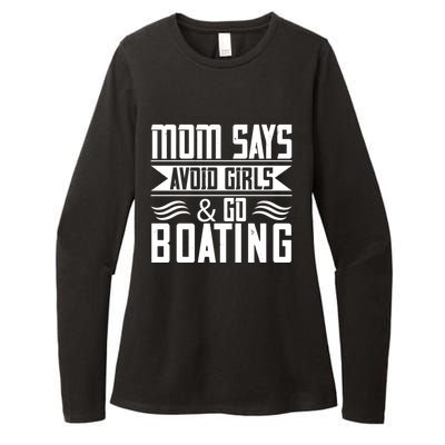 Mom Says Avoid And Go Boating Gift Funny Boating Lover Gift Womens CVC Long Sleeve Shirt