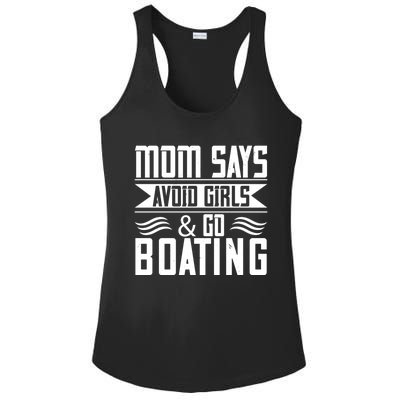 Mom Says Avoid And Go Boating Gift Funny Boating Lover Gift Ladies PosiCharge Competitor Racerback Tank