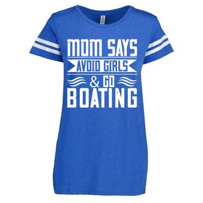 Mom Says Avoid And Go Boating Gift Funny Boating Lover Gift Enza Ladies Jersey Football T-Shirt