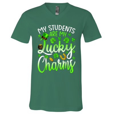 My Students Are My Lucky Charms Teacher St Patrick's Day V-Neck T-Shirt