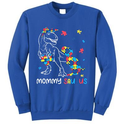 Mommy Saurus Autism Awareness Autistic Dinosaur Family Gift Sweatshirt