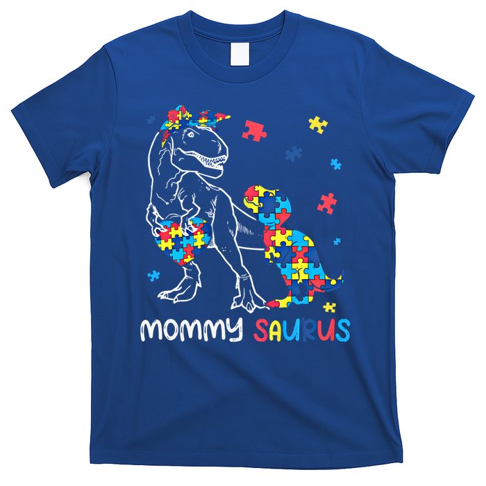 Mommy Saurus Autism Awareness Autistic Dinosaur Family Gift T-Shirt