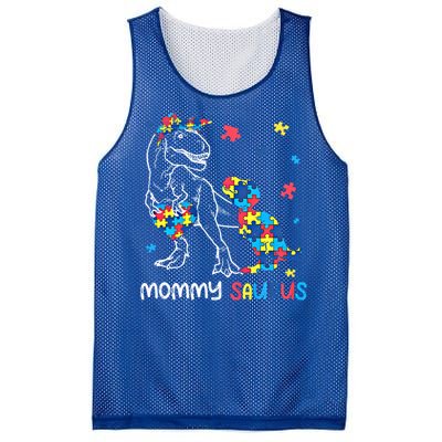 Mommy Saurus Autism Awareness Autistic Dinosaur Family Gift Mesh Reversible Basketball Jersey Tank