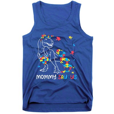 Mommy Saurus Autism Awareness Autistic Dinosaur Family Gift Tank Top