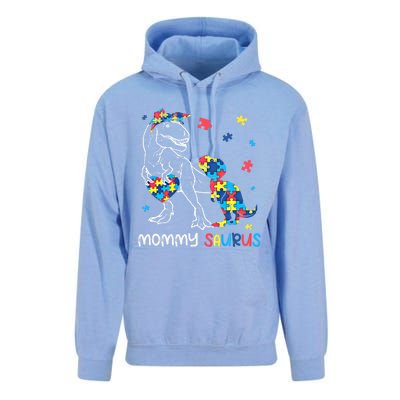 Mommy Saurus Autism Awareness Autistic Dinosaur Family Gift Unisex Surf Hoodie