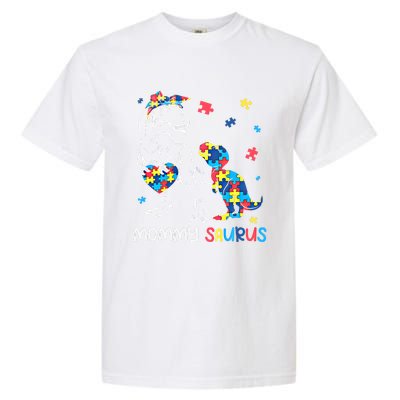 Mommy Saurus Autism Awareness Autistic Dinosaur Family Gift Garment-Dyed Heavyweight T-Shirt