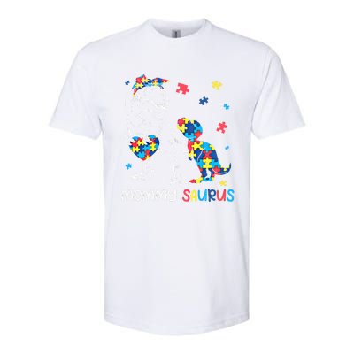 Mommy Saurus Autism Awareness Autistic Dinosaur Family Gift Softstyle CVC T-Shirt